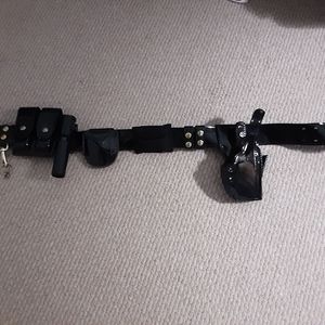 Security patent leather belt